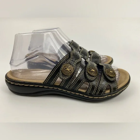 Clarks Ultimate Comfort Collection Sandals, Women's US Size 6M, Black Leather - Picture 8 of 11